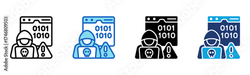 Hacker icon Multi Style Vector Illustration