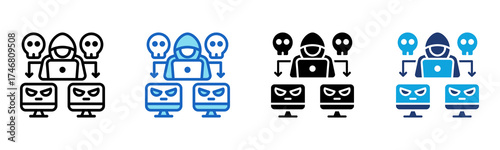 Botnet icon Multi Style Vector Illustration