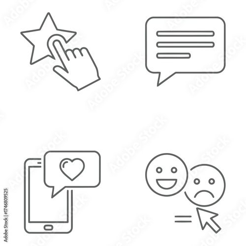 Vector art of feedback and interaction icons