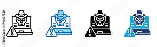 Cybercrime icon Multi Style Vector Illustration