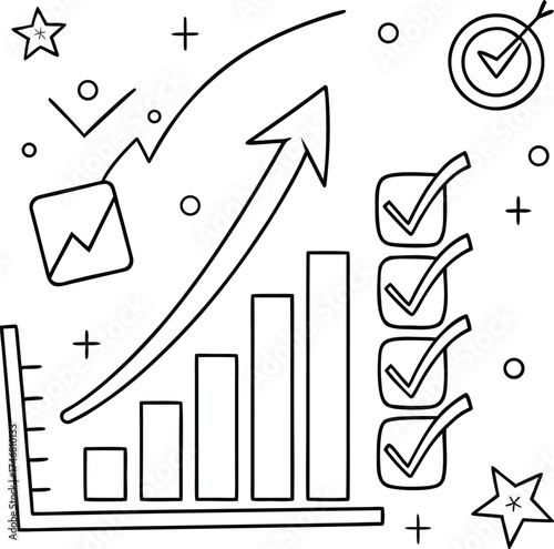 Simple Line Art Ascending Chart