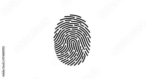 A black fingerprint illustration on a plain white background.