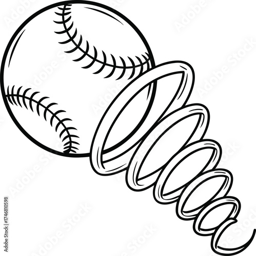 Simple Line Art Spiral Wire