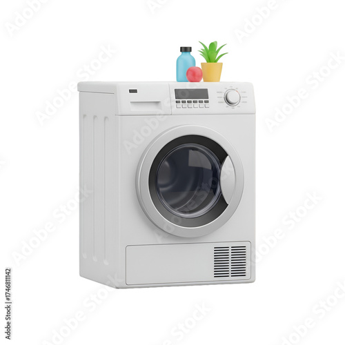 White Clothes Dryer with Decorative Items