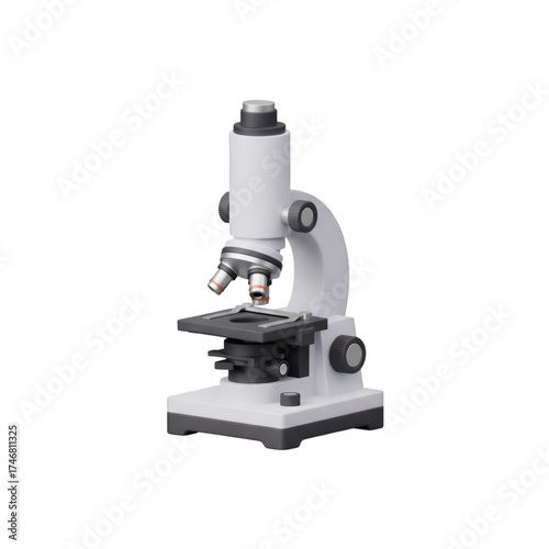 White Microscope on a Black Background