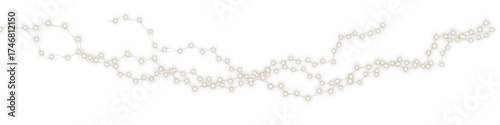 Christmas garland string lights shining with bright bulbs, glowing seasonal star and holiday decoration png.