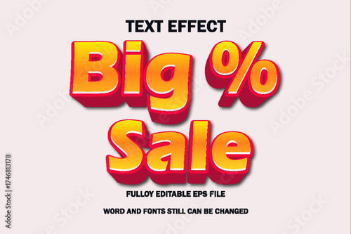  Big % sale editable 3d style text effect. Text can be changed in "Graphic Styles" panel.