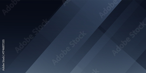 Modern black dark blue white abstract background. Minimal. Color gradient. Web banner. Geometric shape. 3d effect. Lines stripes triangles. Design. Futuristic. Metal metallic effect. Luxury. Premium.
