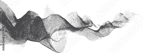 Distressed Wave Line Grunge Texture with Abstract Flowing Pattern for Modern Vector Background