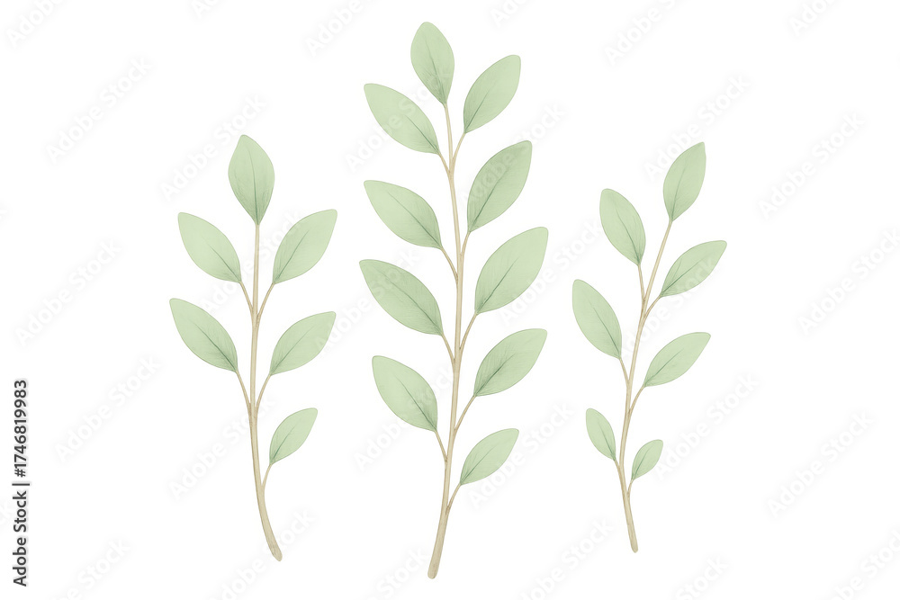 Obraz premium Watercolor eucalyptus branches decorating, creating nature-inspired botanical ornament, transparent background