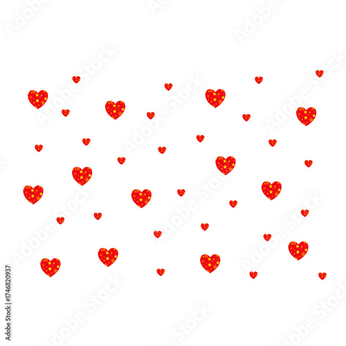red hearts isolated on white