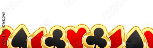 Seamless border of card suits. Vector illustration