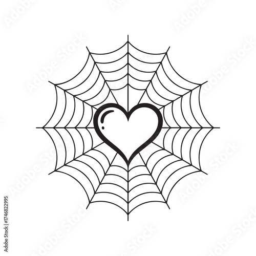 Delicate Heart within a Spiderweb Icon