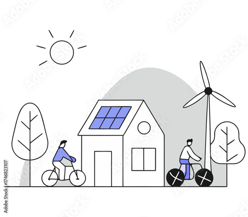eco friendly  lifestyle illustration