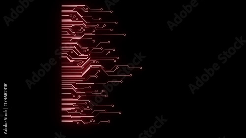 PNG Alpha.HUD with electrical circuit and digital elements. Futuristic UI technological display Connecting beautiful lines particles 4k motion video animation.