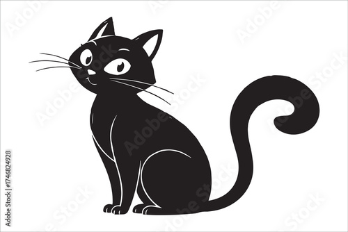 Detailed 4K Close-Up of Black Cat with Glowing Eyes and Soft Fur