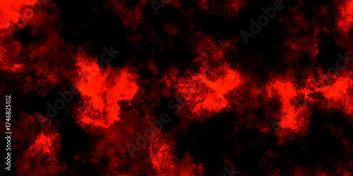 Abstract grunge red and black powder explosion cloud on black background. dark red smoke Like cloud wave effect on black. dark fire flame grunge texture background. toned fiery red sky.