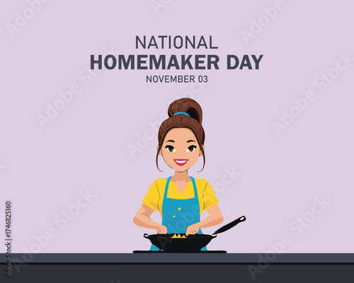National Homemaker Day vector. Homemaker Day Poster, Banner, November 3.