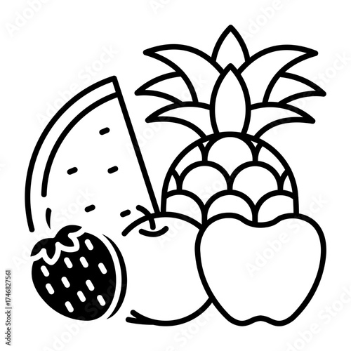 This Fruits icon is suitable for Vegan Food, etc.