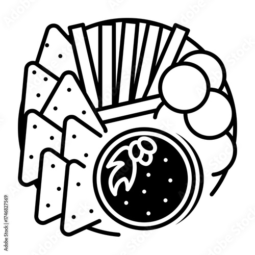 This Hummus Platter icon is suitable for Vegan Food, etc.