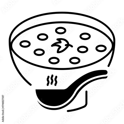 This Lentil Soup icon is suitable for Vegan Food, etc.