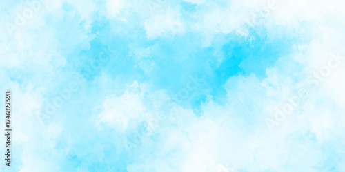 Abstract grunge sky blue soft painted watercolor paint splash. inspiring views of fluffy clouds blue sky background. cloudy blue sky various natural clouds and smoke. morning cloud in the sky.