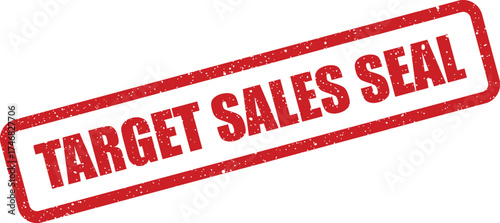 Prominent red grunge rubber stamp vector showing the vital words target sales seal for official documents