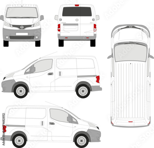 Compact cargo van vector mockup