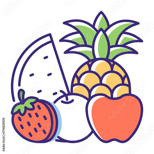 This Fruits icon is suitable for Vegan Food, etc.