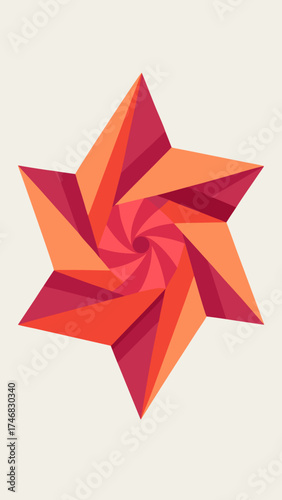 origami jelly ribbon spiral star folded design
