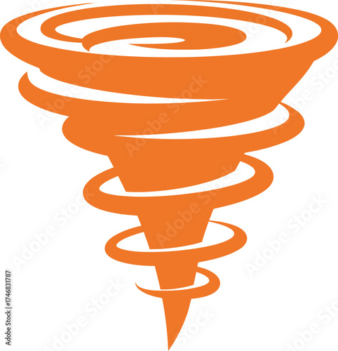 Orange tornado and sun vector illustration scalable weather icon for eps files