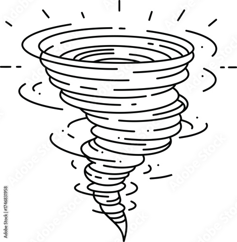 Dynamic tornado sun vector illustration scalable eps icon for weather and nature graphics