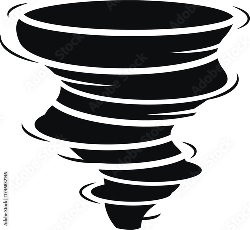 Stylized tornado and sun vector illustration for weather and nature graphics