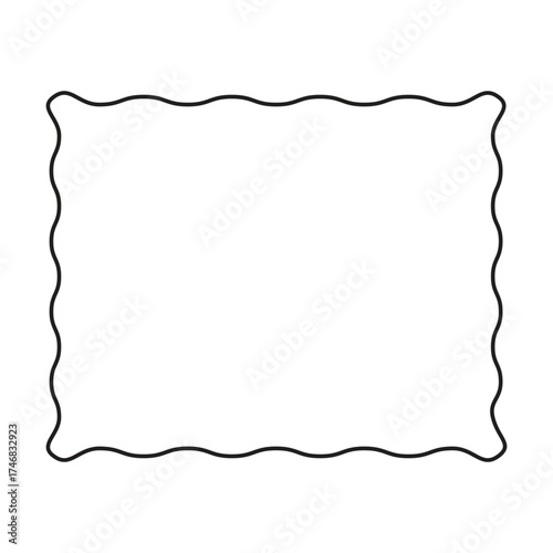 Frame border shape icon, decorative vintage doodle element for simple banner design in vector illustration.