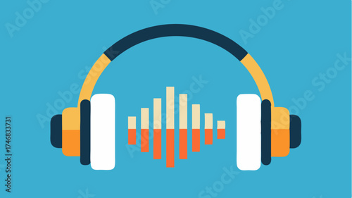 Headphones with a builtin equalizer display symbolizing audio quality and a deep connection to sound for listeners enjoying digital radio.
