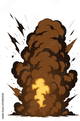 smoke explosion cartoon anime style