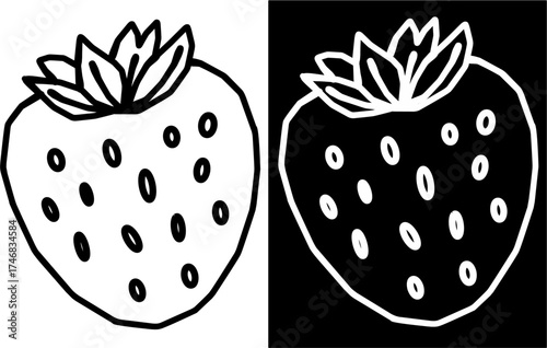 Strawberry outline vector illustration 
