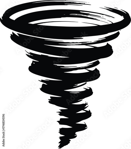 Black tornado illustration scalable vector graphic for weather and danger concepts