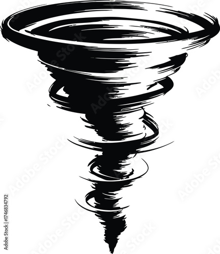 Dynamic tornado and sun vector graphic for nature and weather illustrations