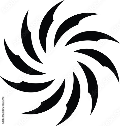 Stylized tornado and sun swirl vector illustration scalable eps icon for natural phenomena