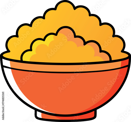 Wholesome bowl of golden mashed potatoes or corn puree for delicious meals