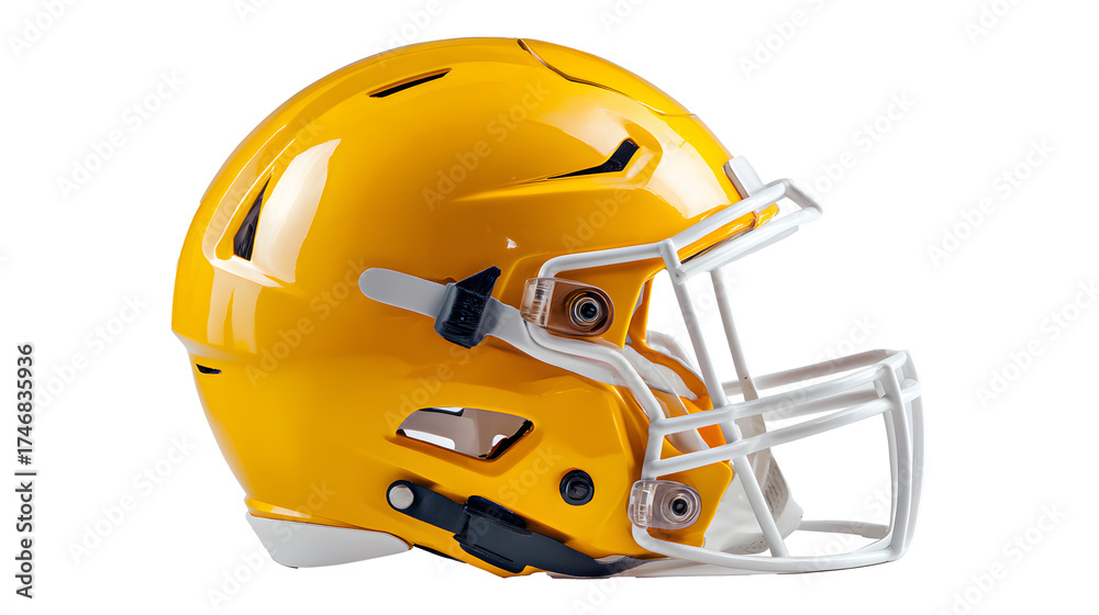 Fototapeta premium Yellow football helmet mockup, isolated background