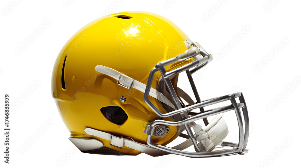 Fototapeta premium Yellow football helmet mockup, isolated background