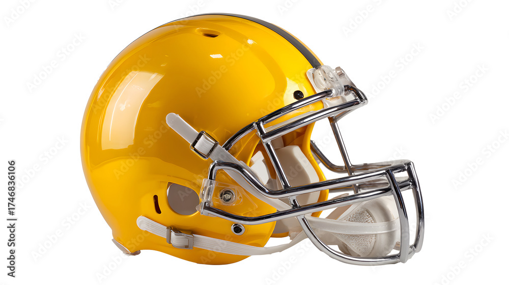 Fototapeta premium Yellow football helmet mockup, isolated background