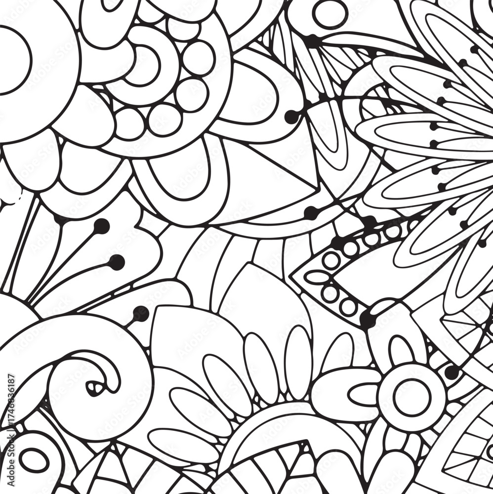 Fototapeta premium Blooming Moments A Coloring Journey for Everyone