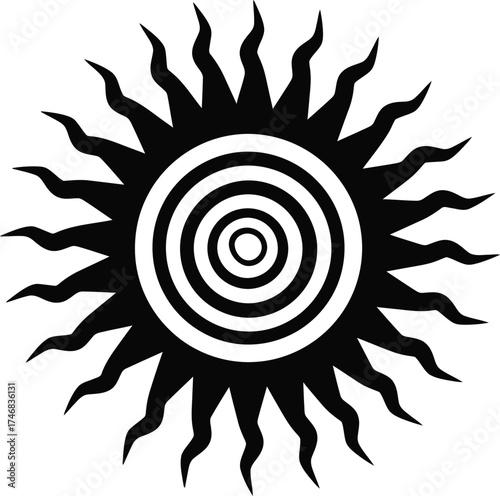 Abstract sun vector graphic stylized solar flare illustration scalable eps icon