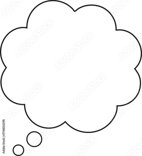 Cloud Shape Outline Bubble Frame Icon for Comic and Speech Design Vector Illustration