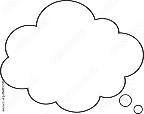 Cloud Shape Outline Bubble Frame Icon for Comic and Speech Design Vector Illustration