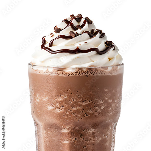 Delicious Chocolate Frappuccino with Whipped Cream and Chocolate Drizzle