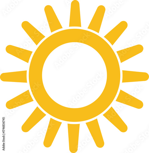 Stylized sun vector illustration scalable graphic for weather and climate design projects